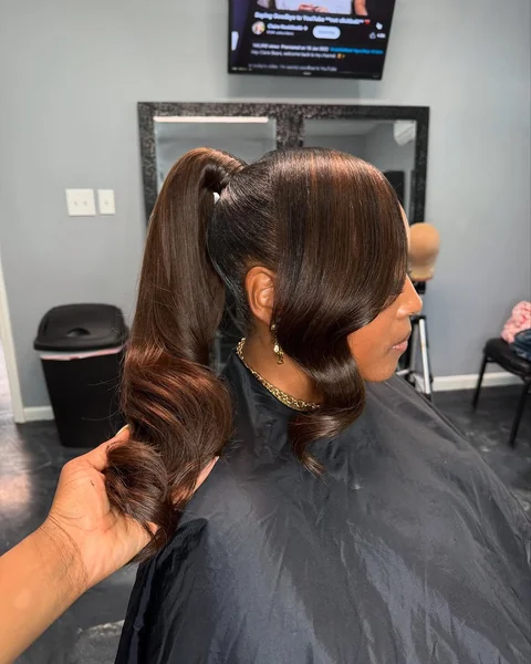 ponytail with side bangs