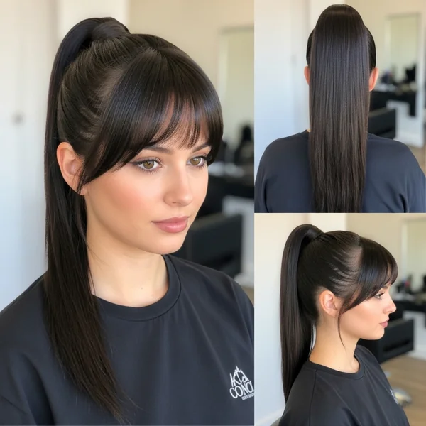 Sleek Ponytail With Bangs Hairstyles