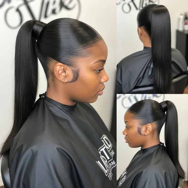 Slick Back Ponytail Black Women