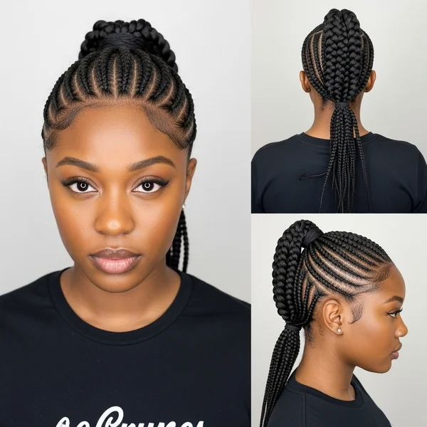 Small Cornrow Ponytail