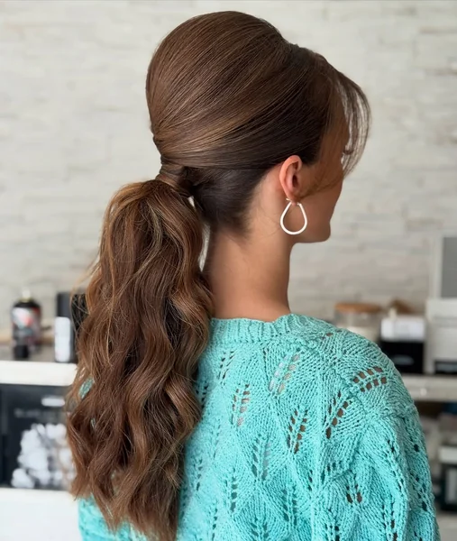 korean ponytail with bangs
