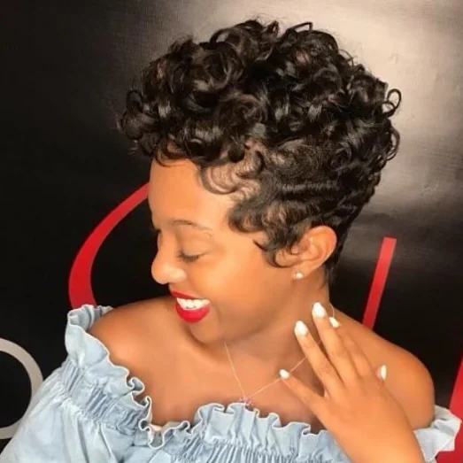Tapered Finger Wave Curls with Glossy Sculpted Finish
