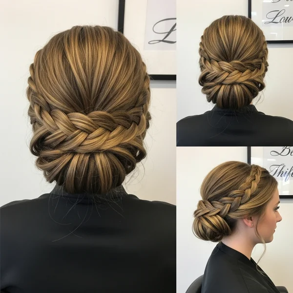 Low Bun Hairstyles Wedding Bridesmaid Braided Updo