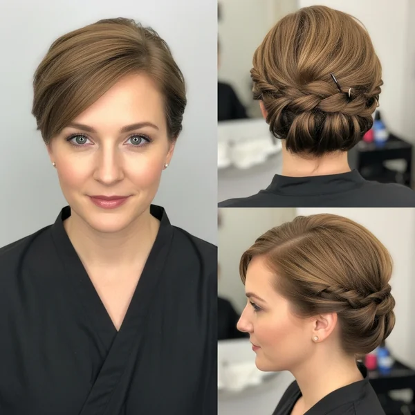 Short Hairstyle Women Updo
