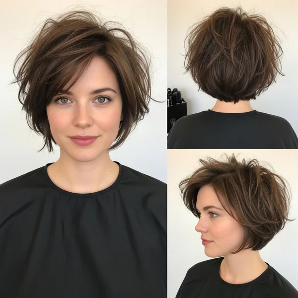Messy Short Hairstyle Women