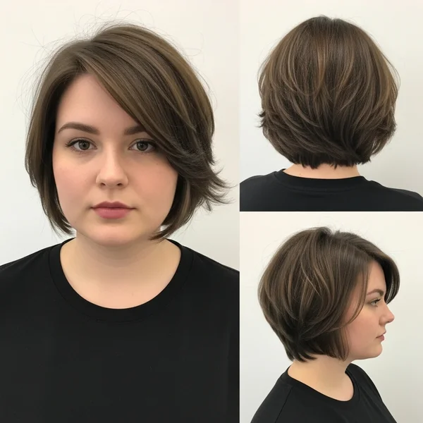 Short Hairstyle Women Chubby Face