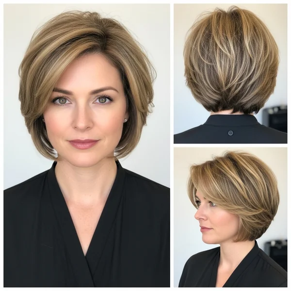 Short Hairstyle Women Layered