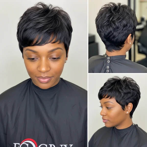 Short Hairstyle Women Black Woman