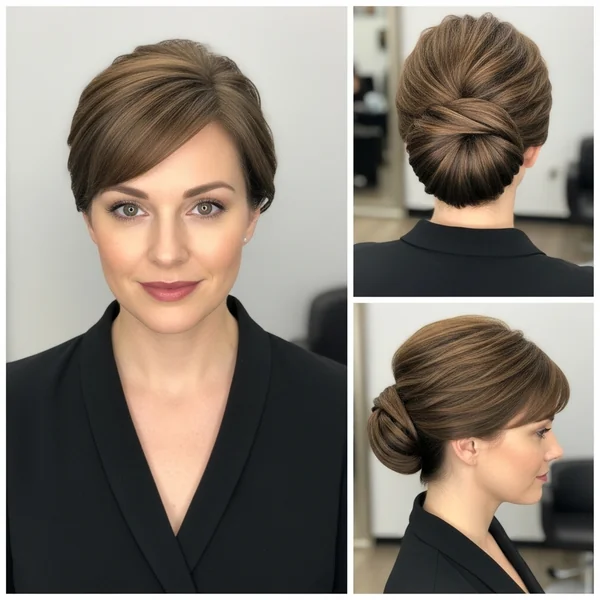 Short Hairstyle Women Bun
