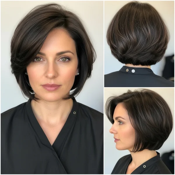 Short Hairstyle Women Brunette