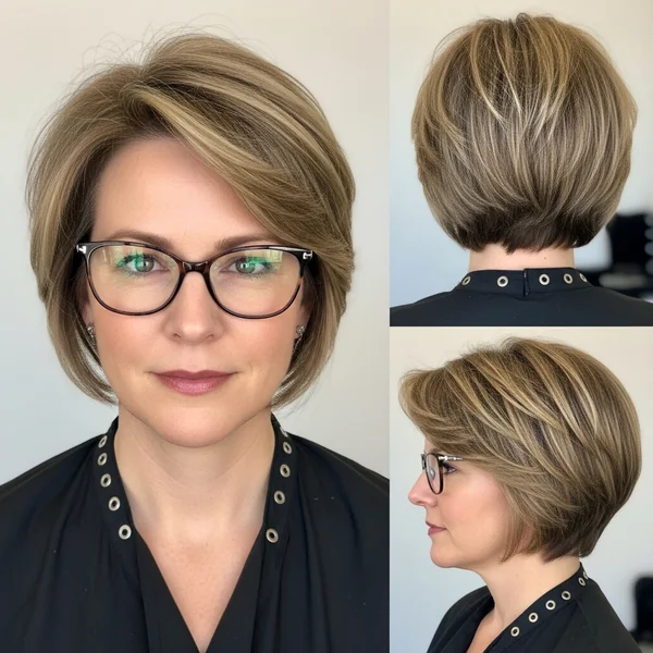 Short Hairstyle Women With Glasses
