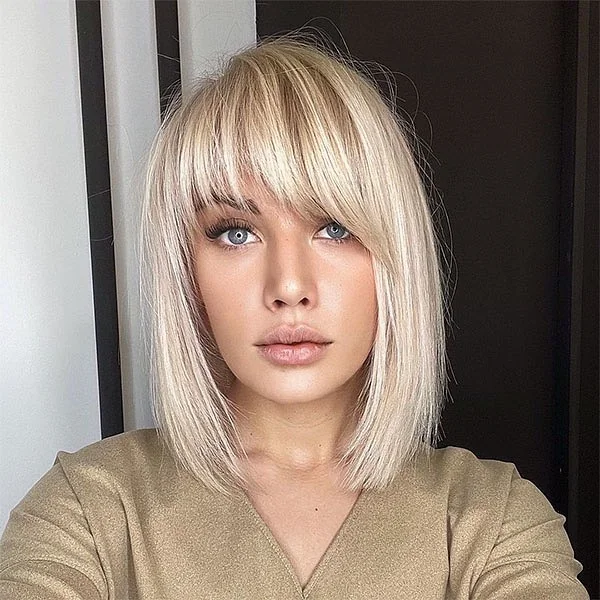 Dimensional Blonde Wavy Bob with Natural Movement