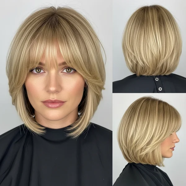Blonde Bob Hairstyles With Bangs