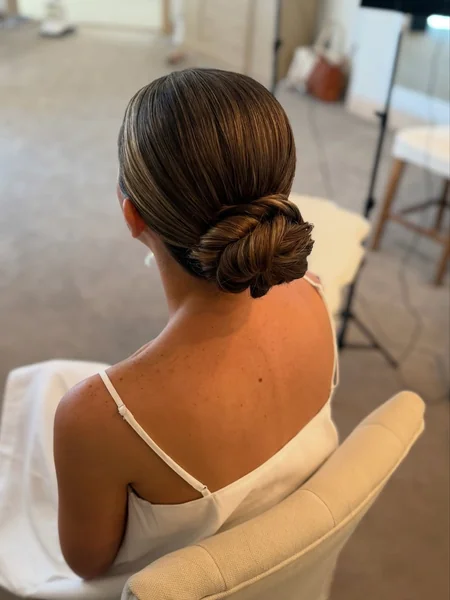 Braided Bridal Updo with Pearl and Gold Accents