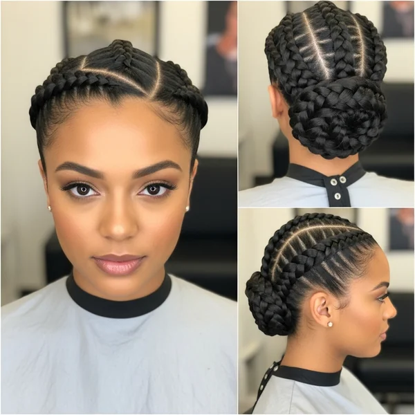 braided bun hairstyles short hair