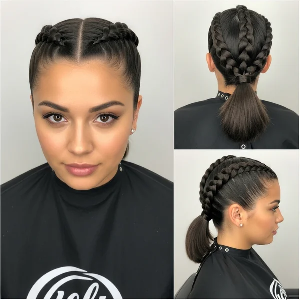 braided ponytail hairstyles short hair