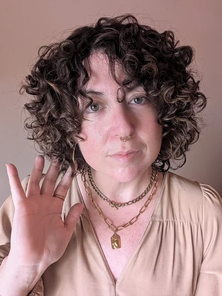 Chic Brunette Shag with Wispy Curtain Bangs