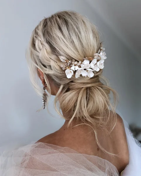Chic Sleek Low Bun with Polished Braided Knot