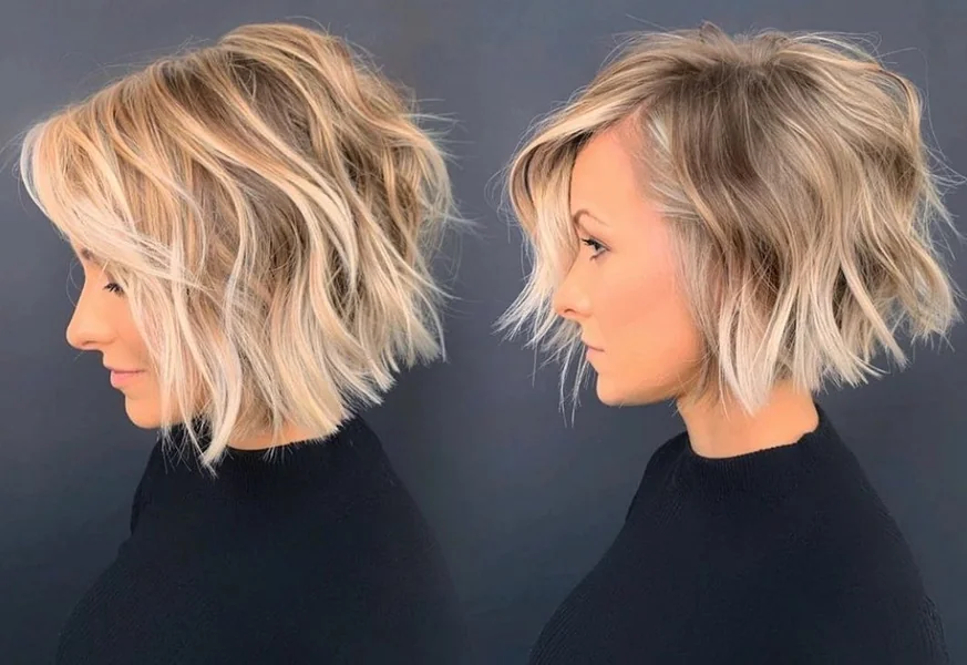 Choppy Ash Blonde Bob with Sun-Kissed Textured Layers