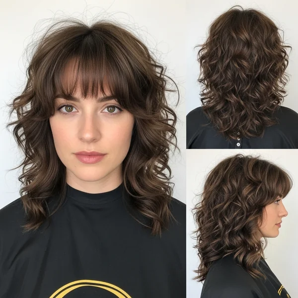 curly haircuts with bangs and layers
