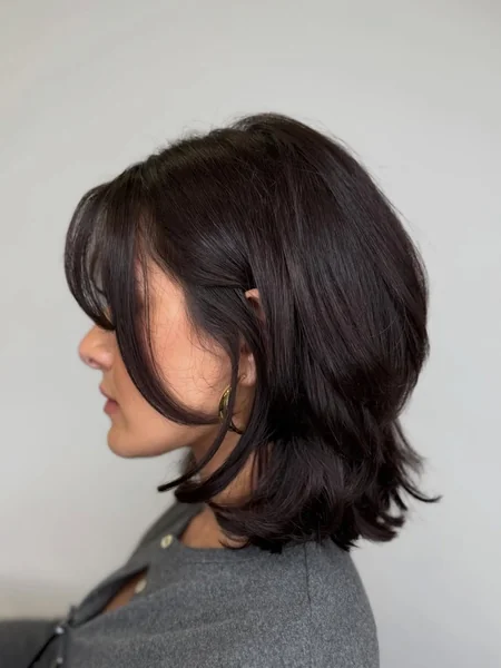 Deep Espresso Shag with Soft Face-Framing Curvature