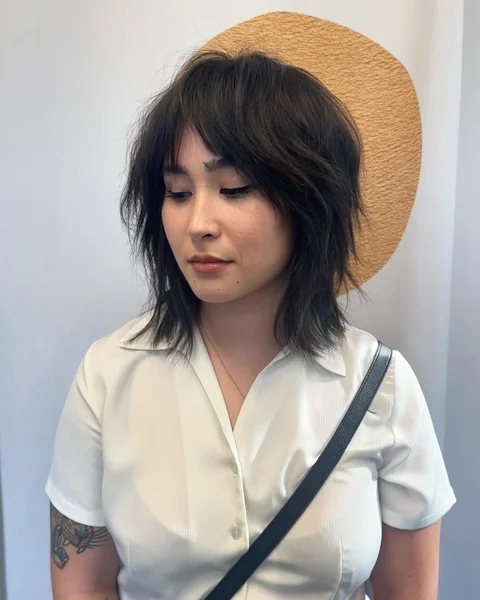 Edgy Dark Espresso Wolf Cut with Choppy Layers