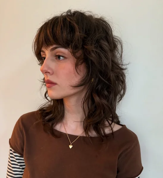 Edgy Wolf Cut with Choppy Layers and Bangs