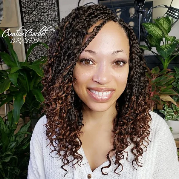 Elegant Half-Up Curly Hairstyle with Pearl Floral Accents