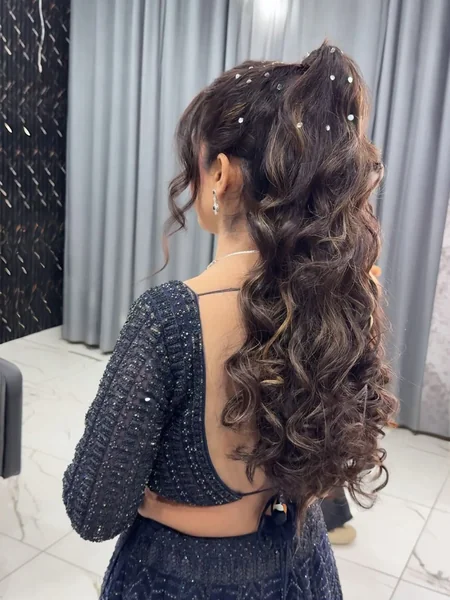 Enchanting Silver-Lavender Braid with Soft Floral Accents