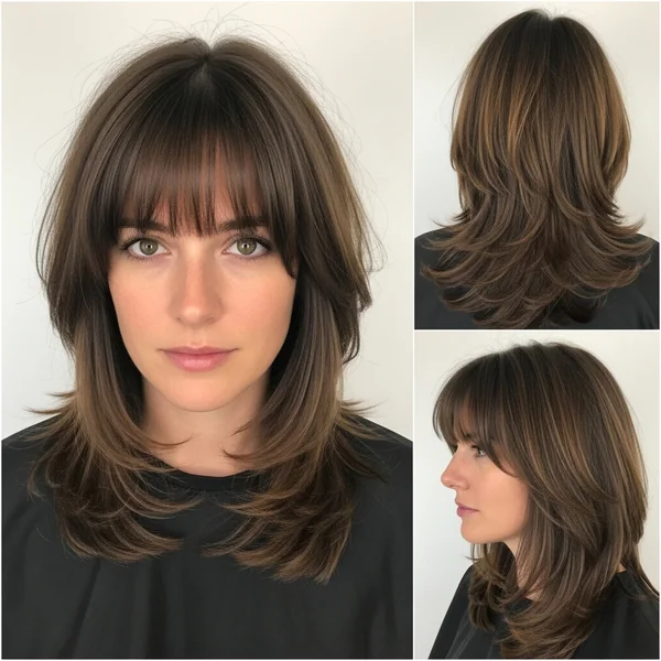 French Layered Haircut With Bangs