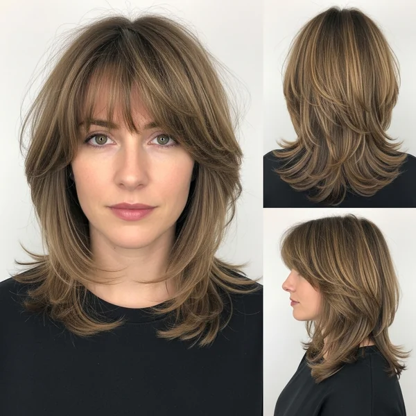 French Layered Haircut With Wispy Bangs