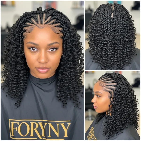 Front Braided Curly Hairstyles