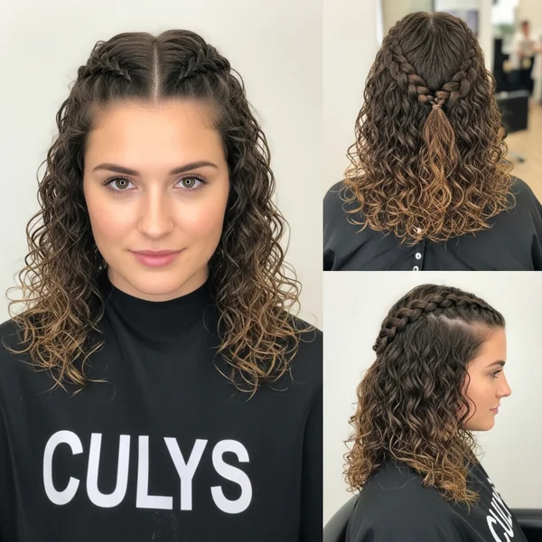 Half Braided Hairstyles Curly Hair