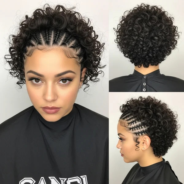 Half Braided Hairstyles Curly Hair Short