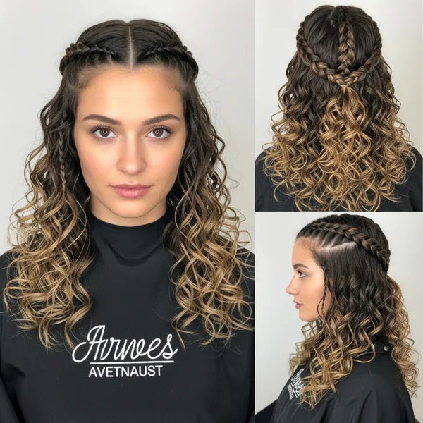 Half Braided Half Curly Hairstyles