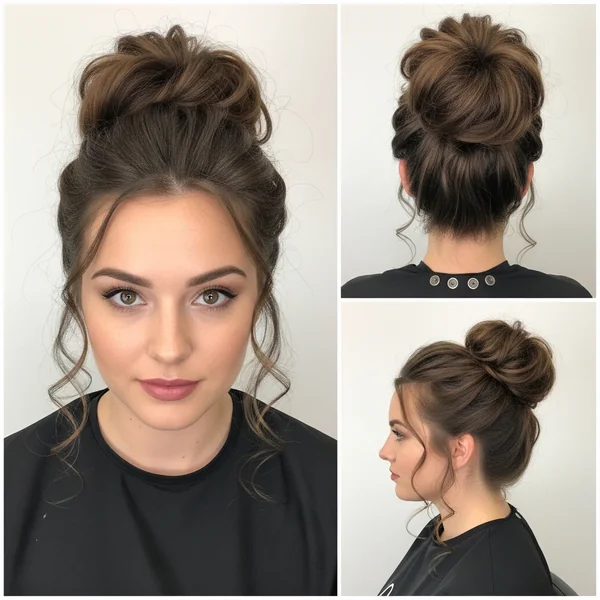 High Bun Hairstyles Curly Hair