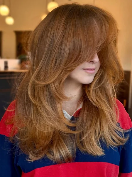 Honey-Toned Butterfly Cut with French Layers