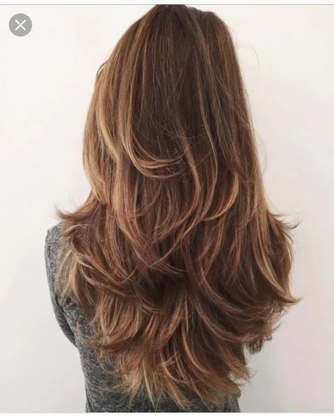 Honey-Toned Butterfly Cut with Voluminous Face-Framing Layers