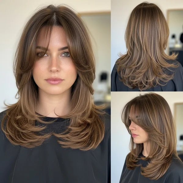 Long Layered Haircuts With Curtain Bangs