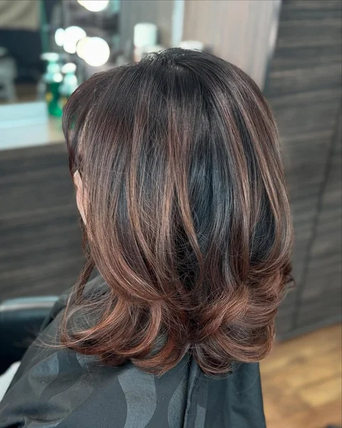 Mahogany Brown Lob with Soft Curved Layers