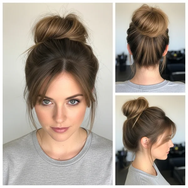 Messy Bun Hairstyles No Bangs