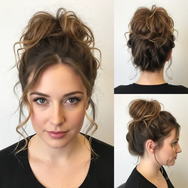 Messy Curly Bun Hairstyles