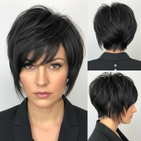 Pixie Haircut With Long Bangs Edgy