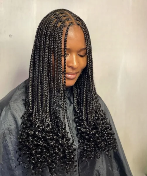 braided hairstyles curly ends