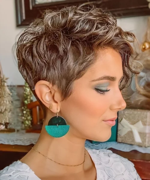 Shaggy Two-Tone Pixie with Neon Green Accents