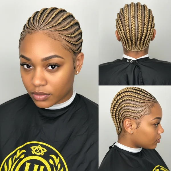 short cornrow hairstyles blonde