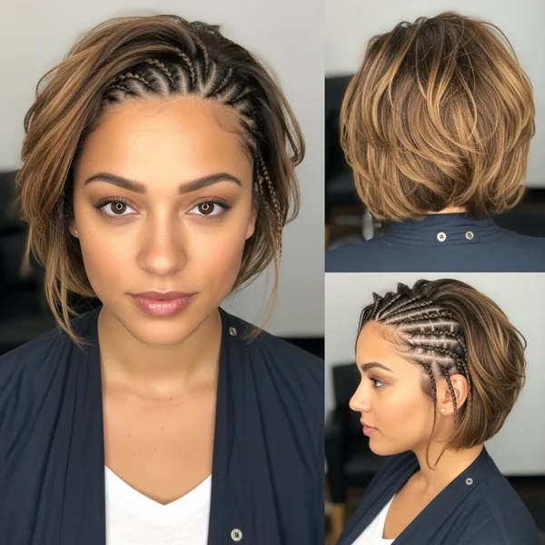 short cornrow hairstyles boho