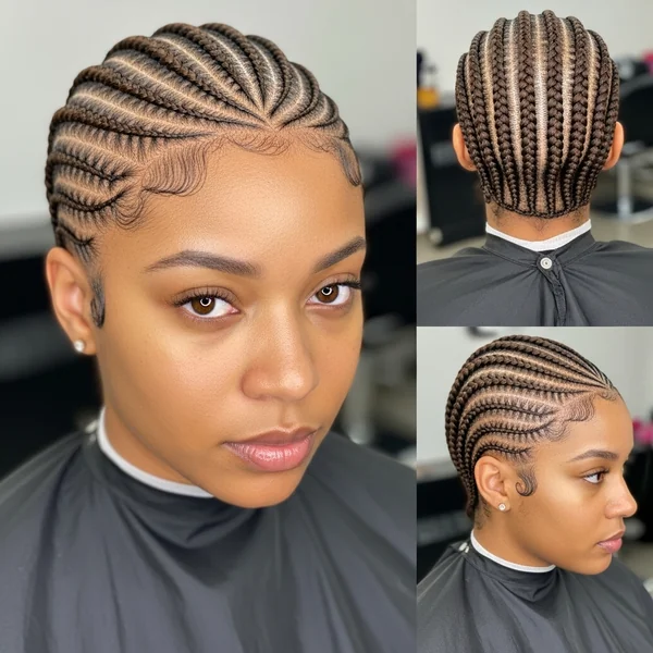 short cornrow hairstyles brown