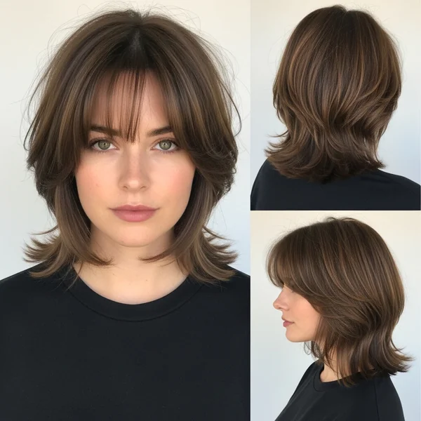 Short Layered Haircuts With Curtain Bangs
