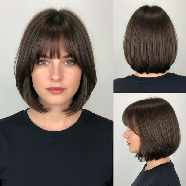 Shoulder Length Bob Haircut With Bangs